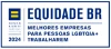 Selo de reconhecimento Equidade BR Melhores Empresaas para Pessoas LGBTQIA+ Trabalharem Mondelēz